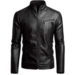 เสื้อแจ็คเก็ตหนังสีดำสำหรับผู้ชายเสื้อแจ็คเก็ตหนังแกะแท้เสื้อโค้ทสำหรับรถยนต์พร้อมวัสดุและแจ็กเก็ตคุณภาพสูง - Product Image 1