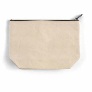 <b>Large</b> Eco-Friendly Zippered Canvas Pouch Custom Logo Makeup Organizer <b>Bag</b> with Holographic Feature for <b>Cosmetics</b> Storage - Product Image 3