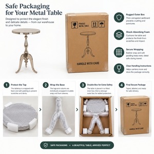 Luxury Silver Round Side <b>Table</b> Classic Aluminium Tripod <b>End</b> <b>Table</b> Decorative Metal Accent Drinks <b>Table</b> for Living Room - Product Image 5
