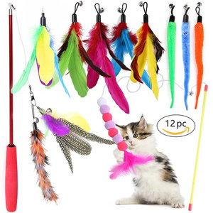 Jouets interactifs modernes de luxe pour chats, en plastique, silicone, plumes et laser, également adaptés aux chiens, jouets mignons pour animaux de compagnie - Product Image 1