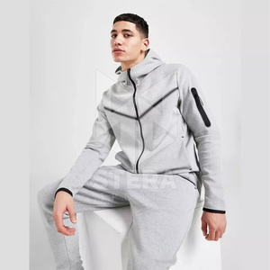 Alta calidad personalizado al por mayor más tamaño Tech ropa deportiva hombres Jogging conjunto con cremallera más cálido chándal para hombres - Product Image 4