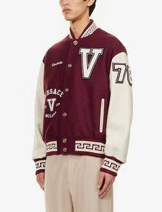 Chaqueta universitaria de pana de OEM para hombre, bombardero personalizado, diseño de letras de béisbol con parche bordado, chaqueta para mantener el calor en invierno - Product Image 2