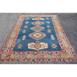 Alfombra Turca de 9.6x13 pies, Alfombra Vintage, Alfombra de Lana con Puntos Azules - Product Image 1