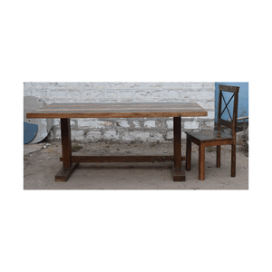 Ensemble de salle à manger en bois massif de style ferme moderne Meubles en bois de récupération en gros pour la maison le bureau pour les salles à manger extérieures - Product Image 1