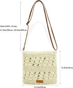 Bolso de Playa Pequeño Bototack para Mujer, Bolso de Hombro Tejido a Mano Estilo Boho, Moderno, para Vacaciones y Viajes - Product Image 5