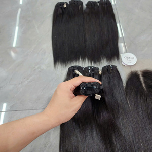 12A Super doble dibujado crudo vietnamita Paquete de cabello de un solo donante SDD hueso recto crudo cutícula alineada paquetes de cabello - Product Image 5