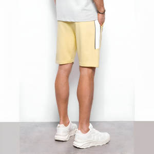 Pantalones cortos de chándal informales de verano 100% de algodón para hombre, pantalones cortos de gimnasio de estilo callejero con decoración de patrón y bolsillos cortos de lana - Product Image 3