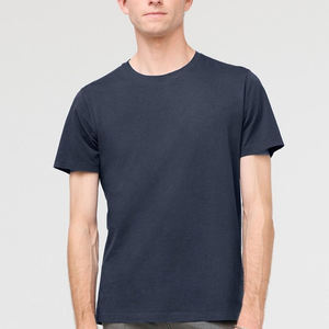 Camiseta informal de manga corta de algodón con cuello redondo de alta calidad para hombre, ajuste Regular con tela de punto con estampado de logotipo personalizado - Product Image 1