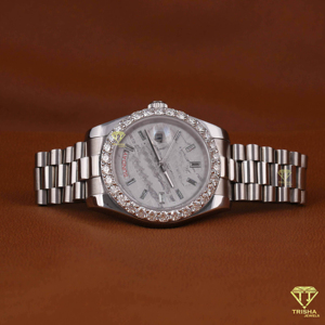 นาฬิกาเพชรสไตล์ฮิปฮอปโมอิสซาไนท์หมายเลขของแท้หรูหราออกแบบได้ตามต้องการเฉพาะตัวเรือนสีขาวเท่านั้นหน้าปัดกลไก - Product Image 5