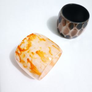 Anillos de Servilleta Cuadrados de Madera Estilo Nórdico Moderno con Raya Negra, Decoración de Mesa Minimalista para Cenas Elegantes en Hoteles, Restaurantes y Fiestas - Product Image 4