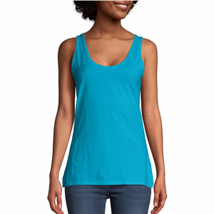 Camiseta sin mangas para mujer Venta al por mayor Moda Algodón Casual Sin mangas Verano Gimnasio Yoga Activewear Elegante Entrenamiento Tops - Product Image 1
