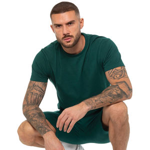 INNOVEARS แฟชั่นใหม่ล่าสุด เสื้อผ้าผู้ชายลำลอง ระบายอากาศได้ดี เสื้อแขนสั้นฤดูร้อน ชุดเซ็ต 2 ชิ้น สกรีนโลโก้ได้ ผ้าฝ้ายฟลีซสีพื้น - Product Image 6