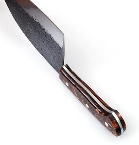Couteau de boucher forgé de qualité supérieure de 11.4 pouces couperet serbe en acier à haute teneur en carbone avec manche en bois pour la cuisine et le camping - Product Image 5
