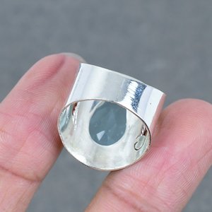 Best Selling Silver Plated Engagement <b>Ring</b> Classic Blue <b>Quartz</b> Brass Gemstone with Bezel Setting Silver Plated for Wedding - Product Image 4