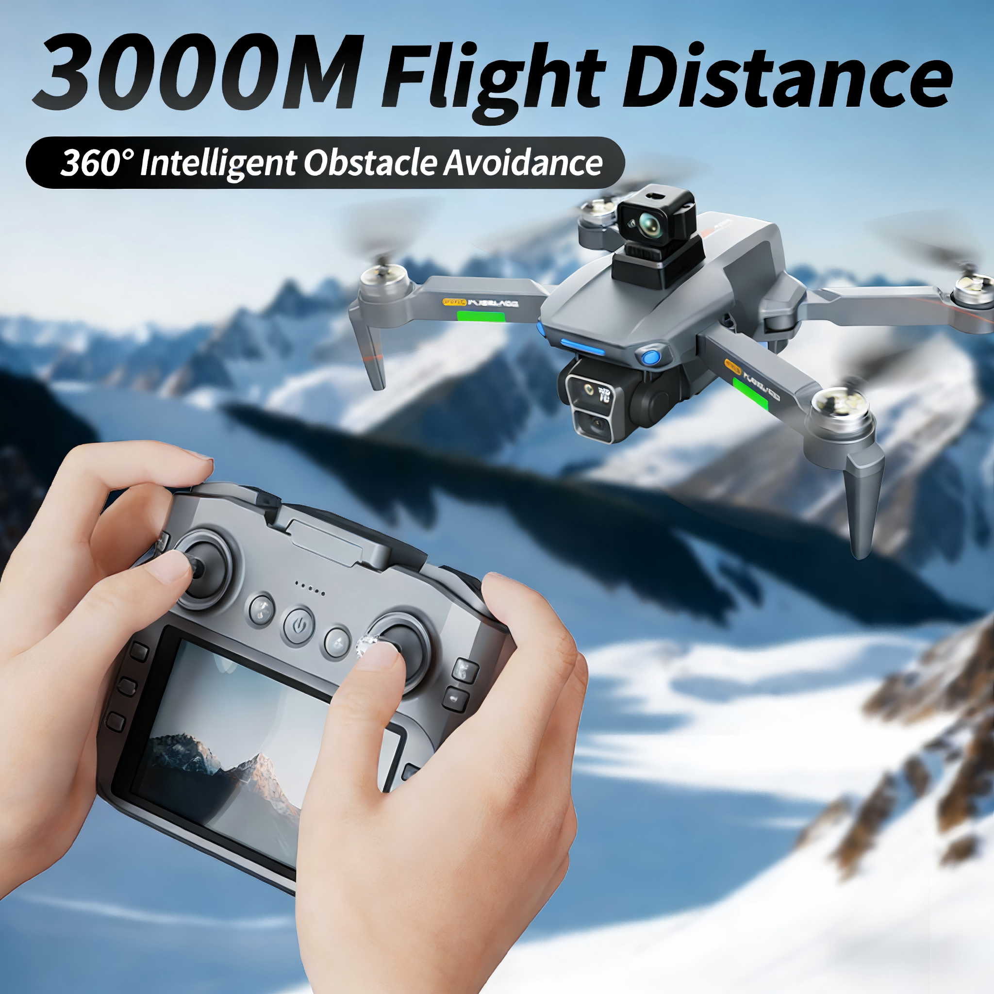 B8S Entry-Level Foldable Aerial Drone with 4.5-Inch Color Screen HD Dual Camera Obstacle Avoidance for Aerial Photography