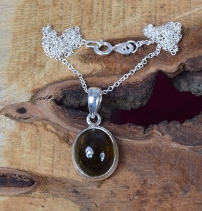 Pendentif classique fait main 925 bijoux en argent massif pour femmes 925 argent Sterling Tourmaline pierre précieuse Boho Style pendentif cadeau - Product Image 2