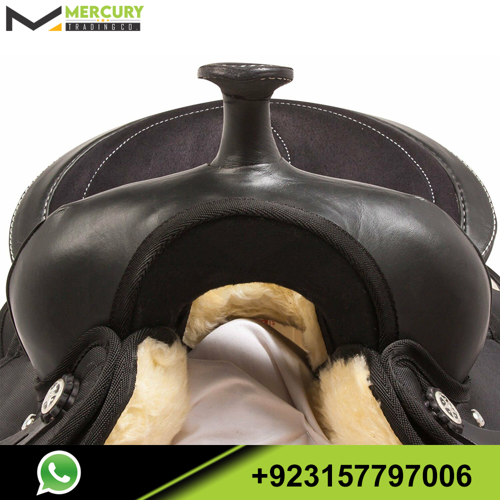 Manaal Enterprises Ensemble de selle et de selle pour cheval Western Barrel synthétique, taille du siège 35,6 cm à 45,7 cm