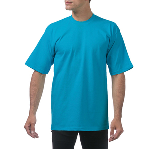 Camiseta de cuello redondo de manga corta de algodón pesado para hombre, Camiseta básica fácil de manga corta, camisetas de corte regular - Product Image 1