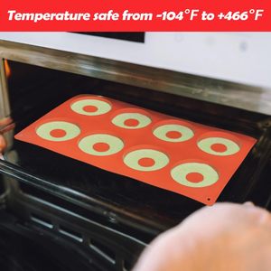 Tùy Chỉnh Chịu Nhiệt Máy Rửa Chén BPA Miễn Phí Cấp Thực Phẩm Silicone Donut Khuôn Không Dính Silicone 8 Khoang Donut Pan - Product Image 6