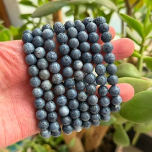 Bracciale in Corallo di Bambù Blu Mare per Donne e Uomini, Pietra Curativa, Perline Mala, Gioielli per Meditazione Spirituale, Stile Boho, Regalo per il Benessere - Product Image 2