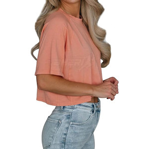 เสื้อครอปสตรีผ้าฝ้ายแห้งเร็วระบายอากาศได้ดีปรับแต่งได้ดีไซน์ใหม่ผ้าแคนวาสสำหรับ100% - Product Image 3