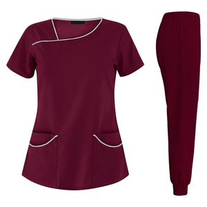 Ensembles de gommages médicaux unisexe à logo personnalisé uniformes hospitaliers à la mode pour infirmière salon de beauté dentaire travail toile tricotée extensible - Product Image 4