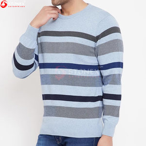 Venta al por mayor de suéteres de los hombres de encargo de color sólido de manga larga de medio alto O cuello de punto de estilo casual suéteres de los hombres - Product Image 2