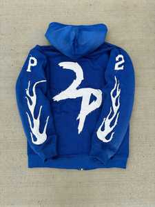 เสื้อมีฮู้ดสีจางลงแดดตามสั่งซักได้ซิปปักโลโก้ผ้าซักได้สไตล์วินเทจซีดจาง - Product Image 2