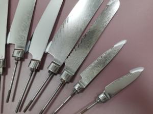 Lame de couteau vierge en acier <span class=keywords><strong>damas</strong></span> complet, lame de couteau de cuisine personnalisée sans poignée pour la fabrication de couteaux - Product Image 2