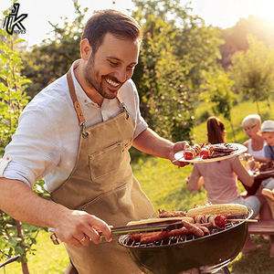 Delantal de trabajo con correa ajustable extraíble, delantal de lona lavable y duradero para Chef, venta al por mayor - Product Image 3