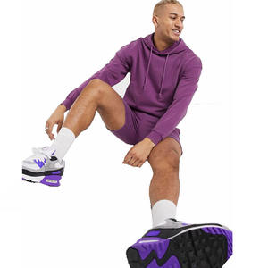 2025 de moda 100% algodón polar pulóver con capucha conjunto corto para hombres ropa de calle pesada personalizada bordado informal de alta calidad - Product Image 5