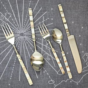 Excellent Design Metal Flatware Set With <b>Mop</b> <b>Handle</b> Stainless Steel Cutlery Set for Wedding & Hotel Dinnerware Usage - Product Image 3