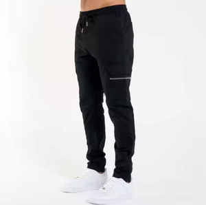 Pantalones cargo de hombre personalizados OEM, cómodos y elegantes para el trabajo, ropa informal, cintura media, Parte delantera plana, lavado de color, patrón recto con logotipo - Product Image 2