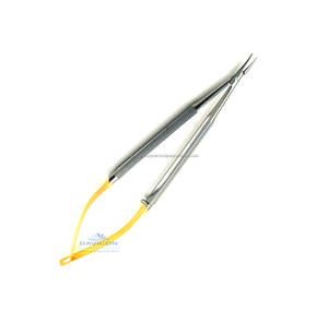 7 Inch (18cm) Gold Spring Handle Needle Holder with Manual Power Source Stainless Steel Material CVD Tips W/o Lock - Product Image 2