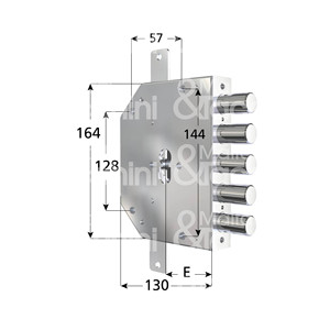 SERRURE POUR PORTES BLINDÉES Avec cylindre triple plan 2 jetés 2 écussons 30 PE Cylindre et tiges non inclus - Product Image 1
