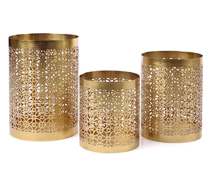 Soporte votivo chapado en oro de Metal plateado de lujo moderno, Base de té de luz, mesa decorativa hecha a mano, reutilizable de alta calidad - Product Image 3