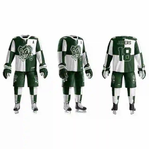 Ensembles d'uniformes de hockey sur glace réversibles de haute qualité, maillots respirants, options de conception personnalisée OEM, vêtements de sport pour équipes, 100 % polyester - Product Image 4