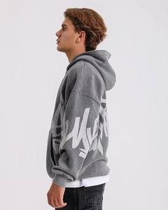 เสื้อฮู้ดของผู้ชายแบบกำหนดเอง2025เสื้อสวมหัวโอเวอร์ไซส์ผ้าคอตตอนปักลายตัวหนังสือ - Product Image 5