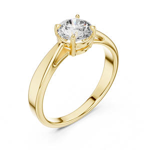 Bague de fiançailles avec diamant rond de 1 carat cultivé en laboratoire en or rose blanc jaune 14 carats-Style tendance - Product Image 5