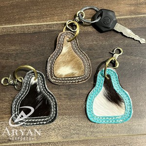 Cadeau promotionnel Cheveux sur cuir de vachette Porte-clés Porte-clés en cuir Porte-clés élégant Forme unique Porte-clés de luxe en cuir - Product Image 1