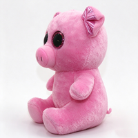 Peluche cochon rose unique, cochon en peluche, peluche aux grands yeux, peluche aux yeux scintillants, jouet en peluche animal, adorable poupée cochon