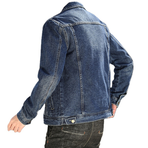 Chaquetas vaqueras azules de calidad al por mayor, chaqueta teñida de color liso, chaqueta vaquera de estilo informal, chaqueta vaquera de algodón a la moda para hombre, lavada - Product Image 4
