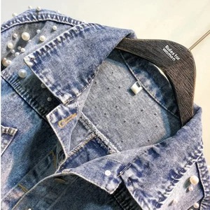 Premium personnaliser Design femme veste 2025 nouveau élégant respirant Denim veste 2025 nouveau 100% coton à capuche jean veste - Product Image 5