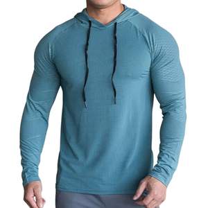 Camisa con capucha de manga larga ligera atlética de alta calidad con diseño personalizable Camisa con capucha de manga larga ligera atlética para hombre - Product Image 2