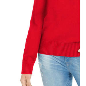 Maglione da donna Tommy Hilfiger stile preppy a righe con scollo a V, traspirante, floreale, lungo, casual, rosso, taglia XL - Product Image 3