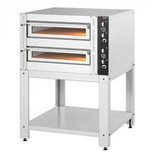 Four à pizza électrique à double plateau - Plateau en pierre réfractaire - 6+6 x 30 cm (12 po) - 230 V triphasé - Commandes mécaniques - jusqu'à - Product Image 5