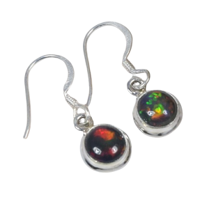 Noir éthiopien opale 925 argent Sterling pierre précieuse naturelle crochet boucle d'oreille à la main bijoux concepteur boucle d'oreille cadeau pour anniversaire - Product Image 1