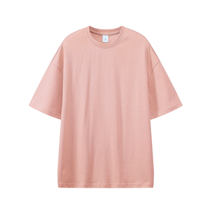 โรงงานผลิตเสื้อยืดคอตตอน 100% หนานุ่ม สั่งทำได้ ขายส่ง เสื้อยืดทรงหลวมไหล่ตก ไซส์ใหญ่ สำหรับผู้หญิงและผู้ชาย - Product Image 4