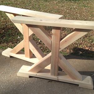 أرجل طاولة خشبية منحوتة بتصميم جديد على شكل X، أرجل طاولة للقهوة والمكتب وتناول الطعام - Product Image 2