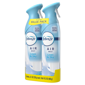 Febreze Air Mist, Ambientador en Aerosol, Aroma Linen & Sky, 8.1oz, Paquete de 2 - Product Image 1